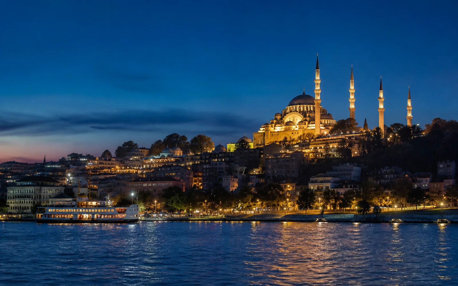 Istanbul skyline beside the Bosphorus