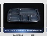 Bandeja 5 compartimentos Mini - negro/transparente