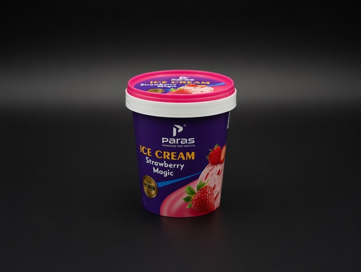 Round IML Container - 500 ML With Lid product photograph